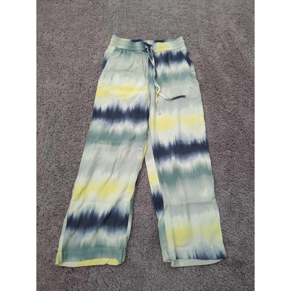 Zara Pants Womens XS Fluid Tie Dye Print High Rise Pull On Pockets Relaxed Flowy
